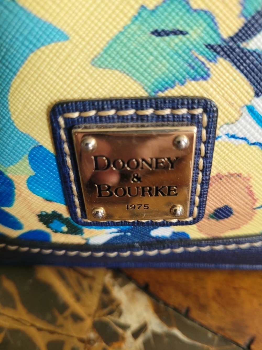Dooney & Bourke Blue Floral Dome Satchel - Picture 10 of 11